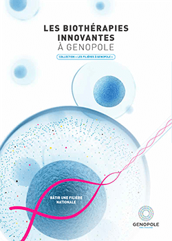 Couverture de la plaquette "Filière Biothérapies Innovantes à Genopole" - Edition 2021
