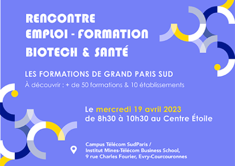 Rendez-vous à la rencontre Emplois - Formations - Biotech & Santé - 19 avril 2023 - découvrez la richesse des formations pour recruter vos collaborateurs ou développer leurs compétences.