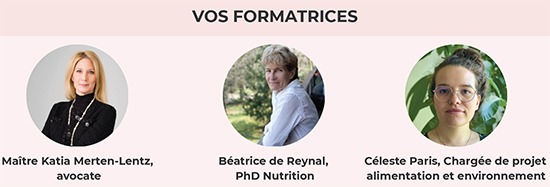 Intervenants de l'atelier de formation : Réglementation et nutrition Novel Food