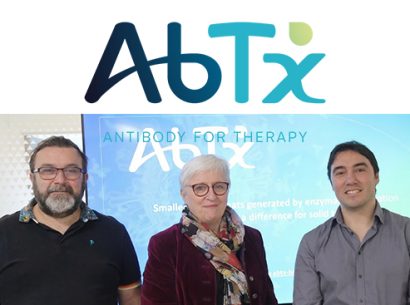 L'équipe d' AbTx - De gauche à droite : Boris Vuillermoz (CTO), Claudine Vermot-Desroches (CSO), Meddy El Alaoui (CEO). Sept. 2026